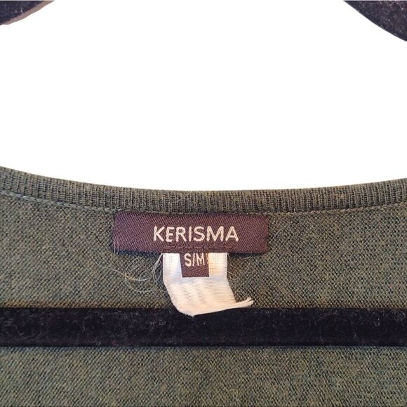 Kerisma Women's Green Over Sized Pocket Drop Shoulder Sweater Size S/M - Picture 3 of 5